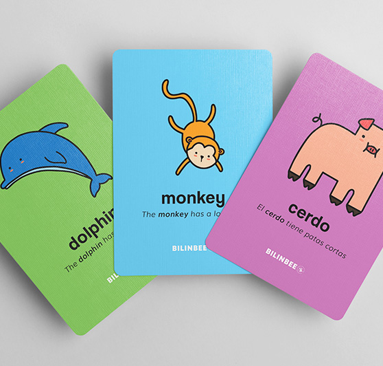Set of 20 bilingual flashcards spanish english mammals edition bilinbee