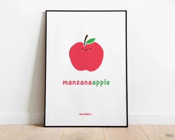 bilingual fruit poster