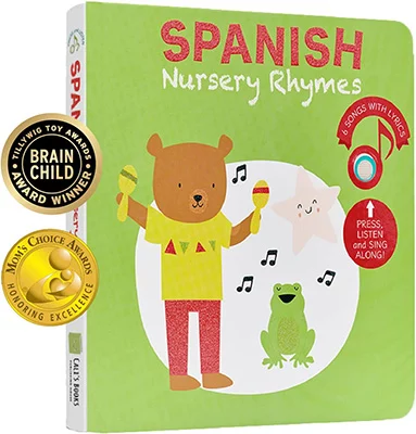 Spanish-English Nursery Rhymes, Press, Listen and Sing Along! Sound Book for babies and Toddlers Ages 1-3 by Cali's Books
