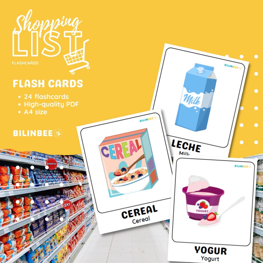 Shopping List Free Bilingual Flashcards [digital] - Bilinbee ...
