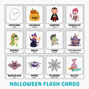 Halloween, Free Bilingual Flash Cards - Bilinbee | Bilingual Educational Toys